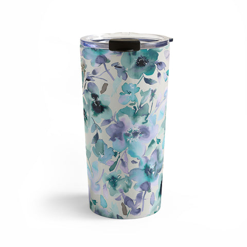 Ninola Design Natural Haze Artistic Summer Floral Travel Mug