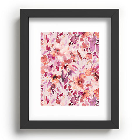 Ninola Design Natural Haze Painterly Tropical Flowers Recessed Framing Rectangle