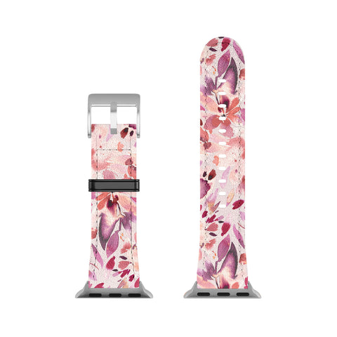 Ninola Design Natural Haze Painterly Tropical Flowers Apple Watch Band