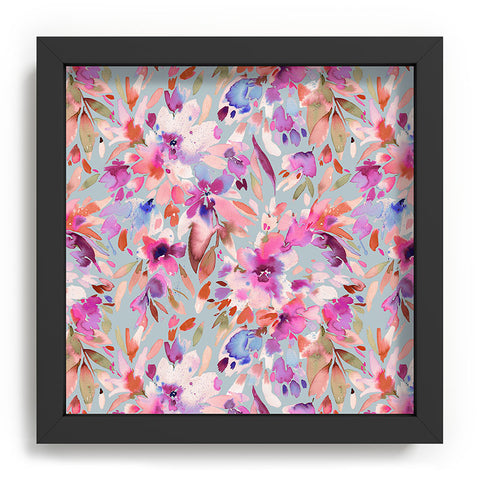 Ninola Design Natural Haze Painterly Tropical Flowers II Recessed Framing Square