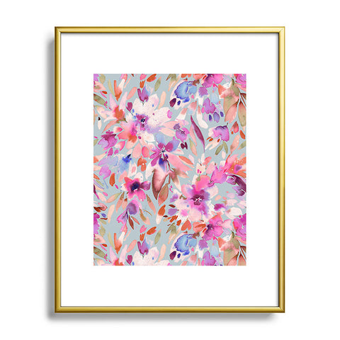 Ninola Design Natural Haze Painterly Tropical Flowers II Metal Framed Art Print