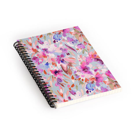 Ninola Design Natural Haze Painterly Tropical Flowers II Spiral Notebook