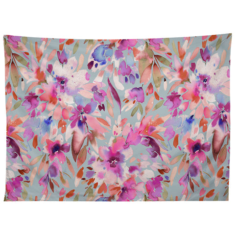 Ninola Design Natural Haze Painterly Tropical Flowers II Tapestry