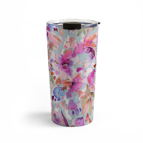 Ninola Design Natural Haze Painterly Tropical Flowers II Travel Mug