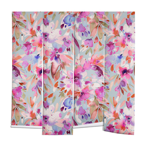 Ninola Design Natural Haze Painterly Tropical Flowers II Wall Mural