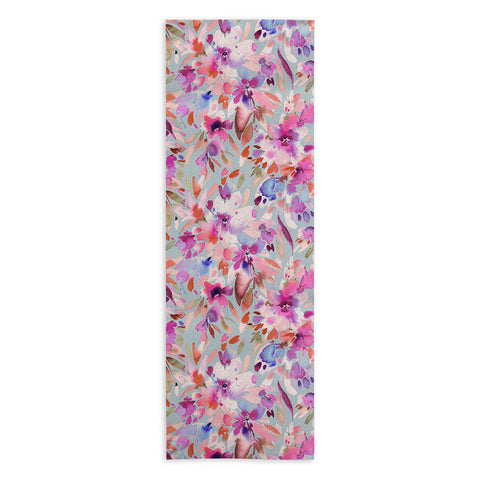 Ninola Design Natural Haze Painterly Tropical Flowers II Yoga Towel
