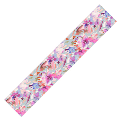 Ninola Design Natural Haze Painterly Tropical Flowers II Table Runner