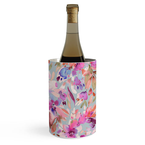 Ninola Design Natural Haze Painterly Tropical Flowers II Wine Chiller