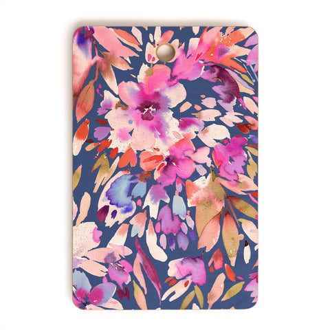 Ninola Design Natural Haze Painterly Tropical Flowers III Cutting Board Rectangle