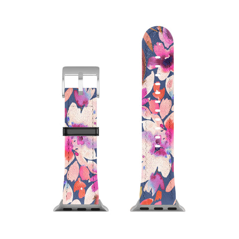 Ninola Design Natural Haze Painterly Tropical Flowers III Apple Watch Band
