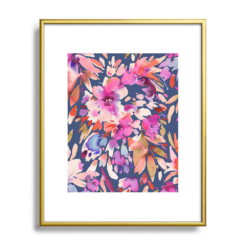 Ninola Design Natural Haze Painterly Tropical Flowers III Metal Framed Art Print