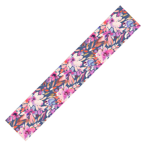 Ninola Design Natural Haze Painterly Tropical Flowers III Table Runner