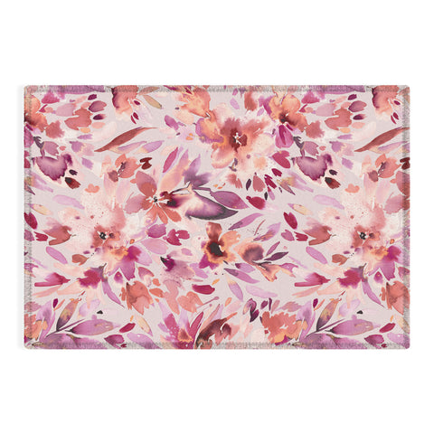 Ninola Design Natural Haze Painterly Tropical Flowers Outdoor Rug