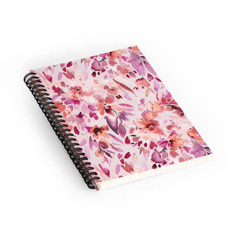 Ninola Design Natural Haze Painterly Tropical Flowers Spiral Notebook