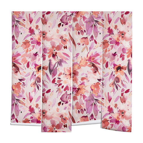 Ninola Design Natural Haze Painterly Tropical Flowers Wall Mural