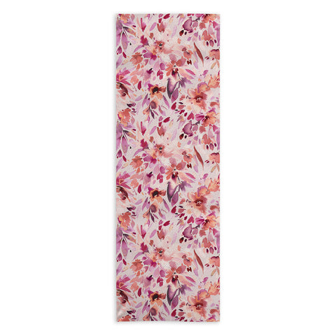 Ninola Design Natural Haze Painterly Tropical Flowers Yoga Towel