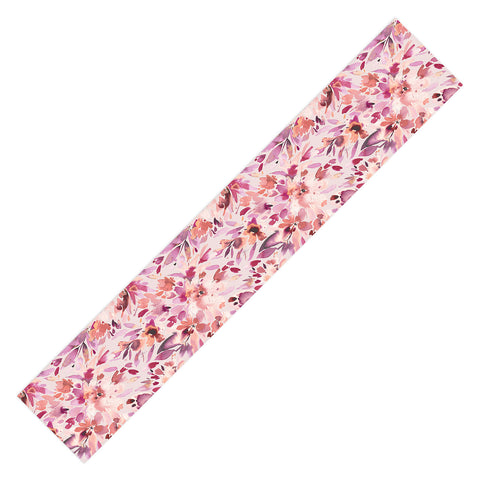 Ninola Design Natural Haze Painterly Tropical Flowers Table Runner