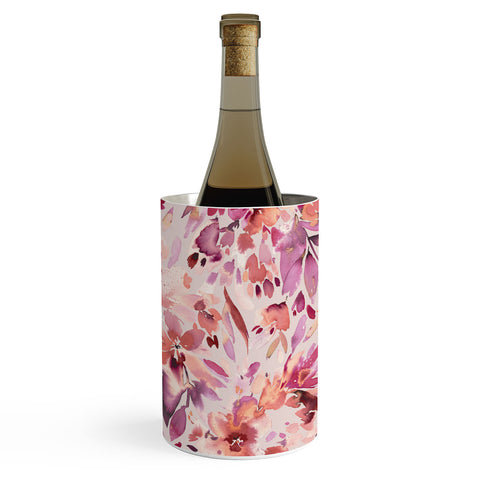 Ninola Design Natural Haze Painterly Tropical Flowers Wine Chiller