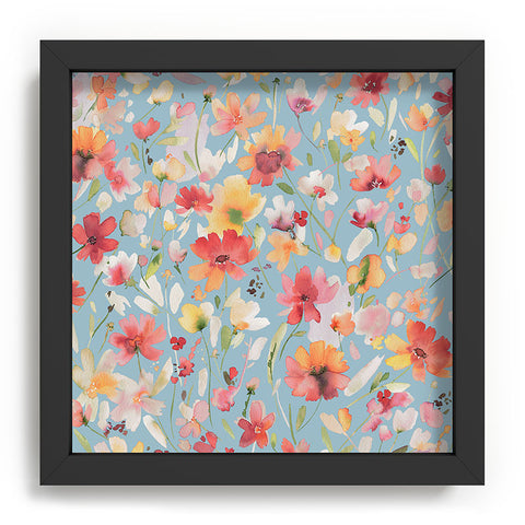 Ninola Design Natural Haze Spring Cosmos Wildflowers II Recessed Framing Square