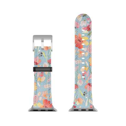 Ninola Design Natural Haze Spring Cosmos Wildflowers II Apple Watch Band