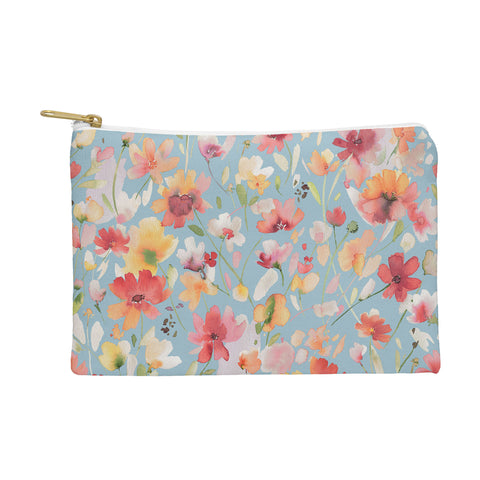 Ninola Design Natural Haze Spring Cosmos Wildflowers II Pouch