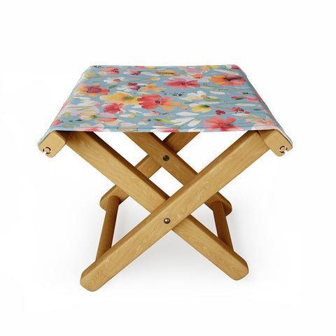 Ninola Design Natural Haze Spring Cosmos Wildflowers II Folding Stool