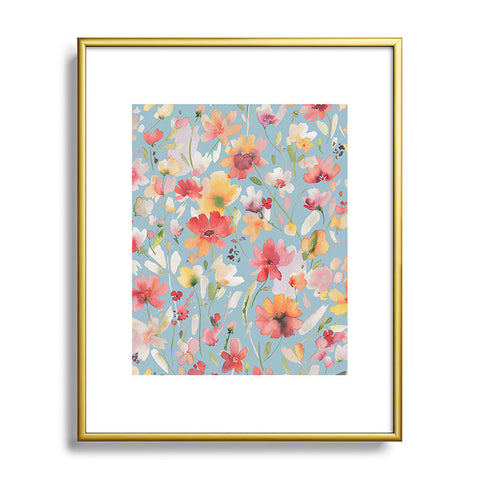 Ninola Design Natural Haze Spring Cosmos Wildflowers II Metal Framed Art Print