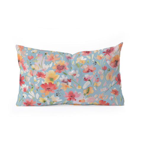 Ninola Design Natural Haze Spring Cosmos Wildflowers II Oblong Throw Pillow