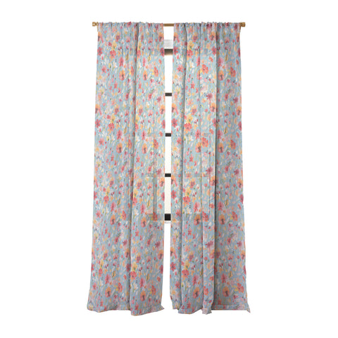 Ninola Design Natural Haze Spring Cosmos Wildflowers II Sheer Window Curtain