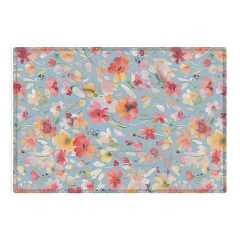 Ninola Design Natural Haze Spring Cosmos Wildflowers II Outdoor Rug