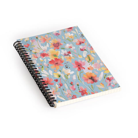 Ninola Design Natural Haze Spring Cosmos Wildflowers II Spiral Notebook