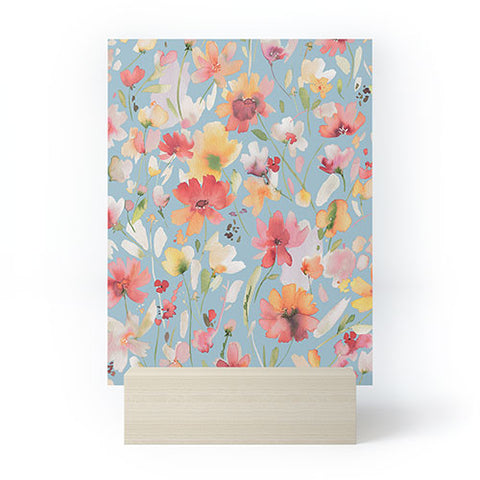 Ninola Design Natural Haze Spring Cosmos Wildflowers II Mini Art Print