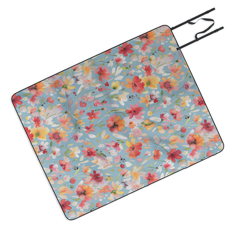 Ninola Design Natural Haze Spring Cosmos Wildflowers II Picnic Blanket