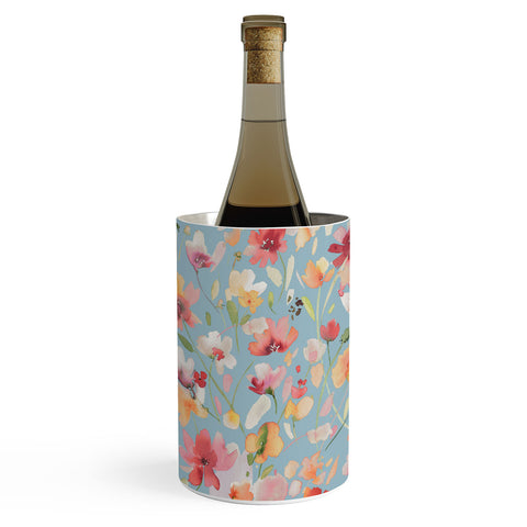 Ninola Design Natural Haze Spring Cosmos Wildflowers II Wine Chiller