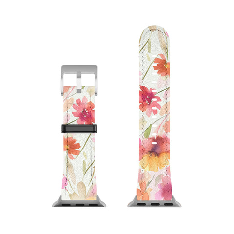 Ninola Design Natural Haze Spring Cosmos Wildflowers III Apple Watch Band