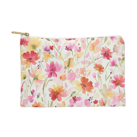 Ninola Design Natural Haze Spring Cosmos Wildflowers III Pouch