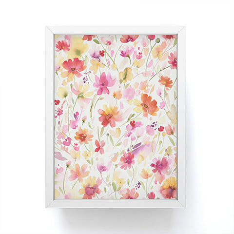 Ninola Design Natural Haze Spring Cosmos Wildflowers III Framed Mini Art Print