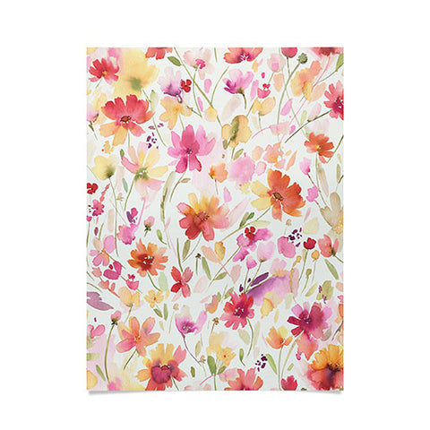 Ninola Design Natural Haze Spring Cosmos Wildflowers III Poster