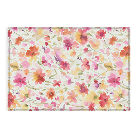 Ninola Design Natural Haze Spring Cosmos Wildflowers III Outdoor Rug