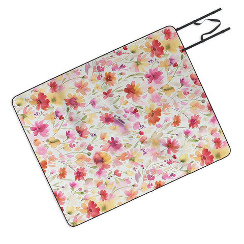 Ninola Design Natural Haze Spring Cosmos Wildflowers III Picnic Blanket