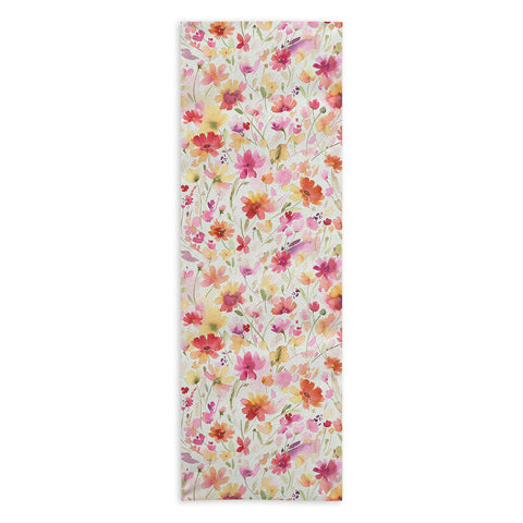 Ninola Design Natural Haze Spring Cosmos Wildflowers III Yoga Towel