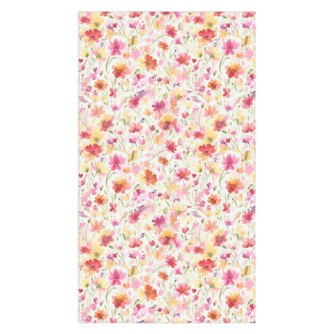 Ninola Design Natural Haze Spring Cosmos Wildflowers III Tablecloth