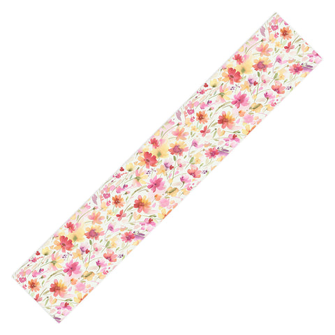 Ninola Design Natural Haze Spring Cosmos Wildflowers III Table Runner