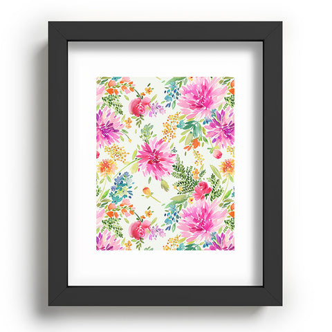 Ninola Design Natural Haze Spring Dahlias Floral Recessed Framing Rectangle