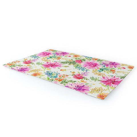 Ninola Design Natural Haze Spring Dahlias Floral Area Rug