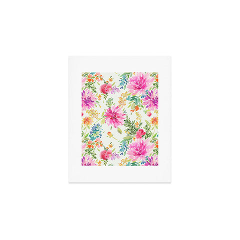 Ninola Design Natural Haze Spring Dahlias Floral Art Print