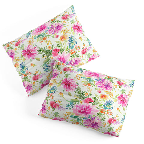 Ninola Design Natural Haze Spring Dahlias Floral Pillow Shams
