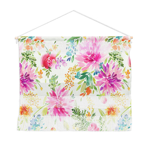 Ninola Design Natural Haze Spring Dahlias Floral Wall Hanging Landscape