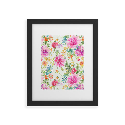 Ninola Design Natural Haze Spring Dahlias Floral Framed Art Print