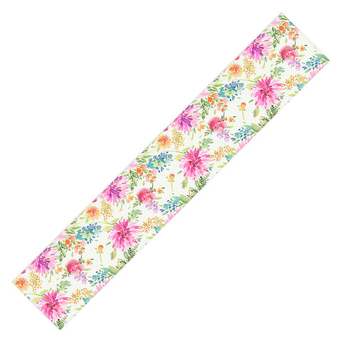 Ninola Design Natural Haze Spring Dahlias Floral Table Runner